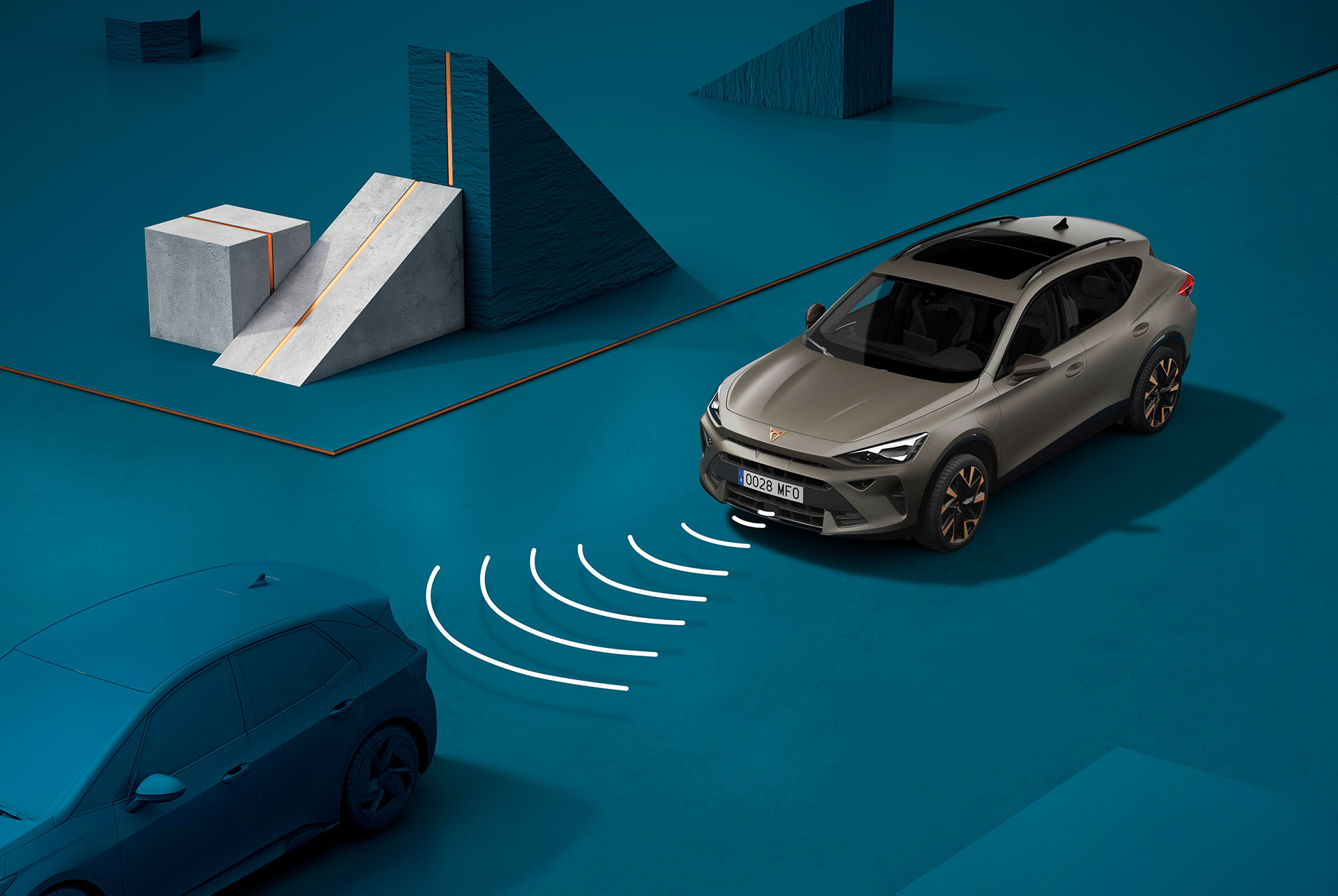 Démonstration visuelle de l'utilisation du CUPRA Formentor 2024 et du régulateur de vitesse adaptatif.