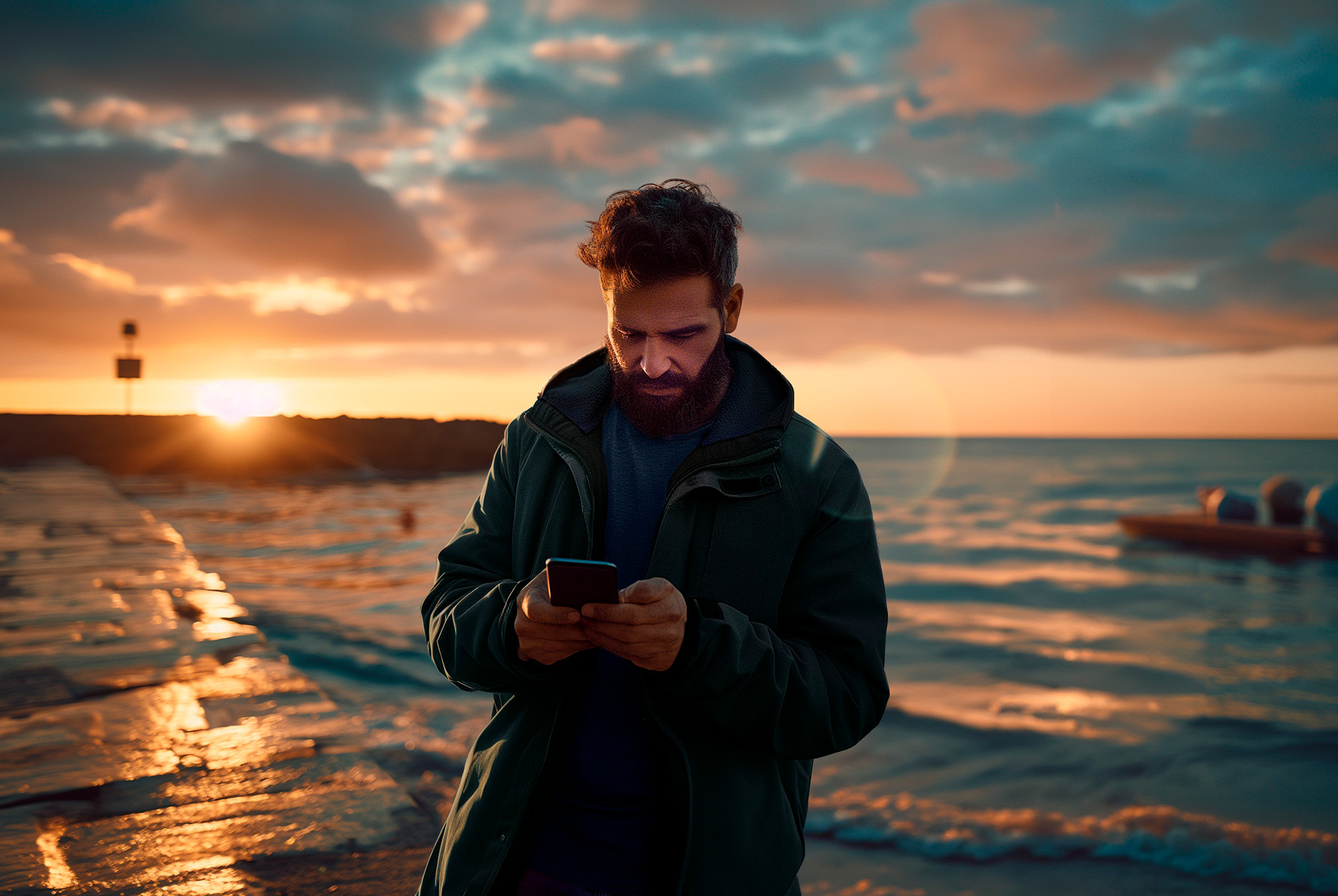 Homme connecté à l'application My CUPRA, gérant et accédant à son CUPRA Terramar.